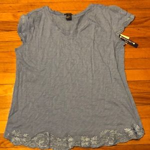 Cadet blue short sleeve top